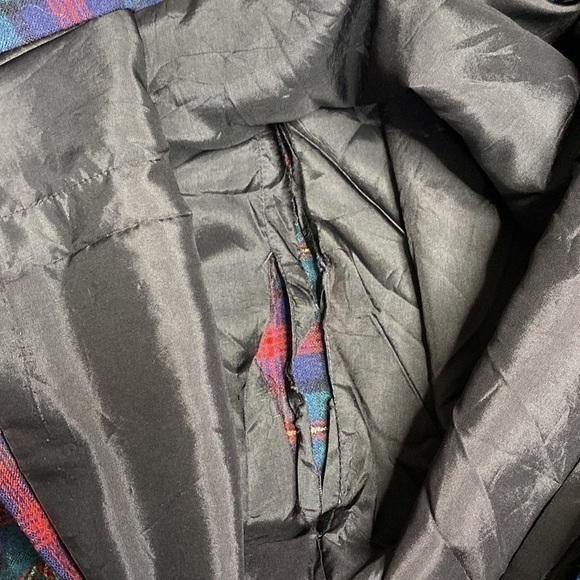 Vintage Pendleton Green Blue Tartan Wool Pencil Skirt Size 10 - Picture 6 of 6